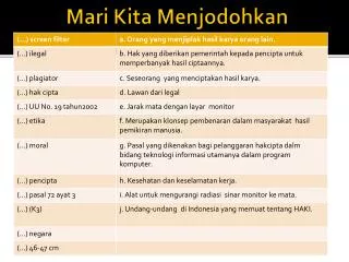 mari kita menjodohkan