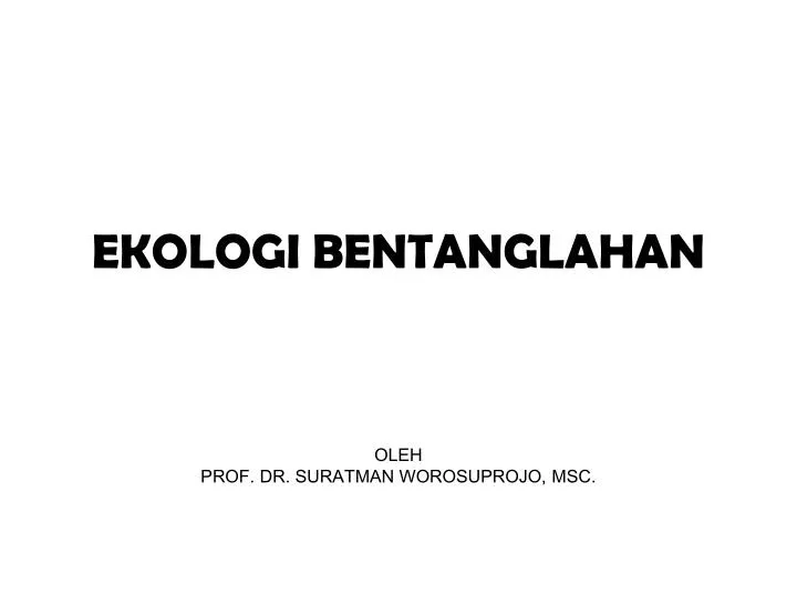 ekologi bentanglahan