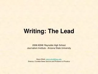 Writing: The Lead