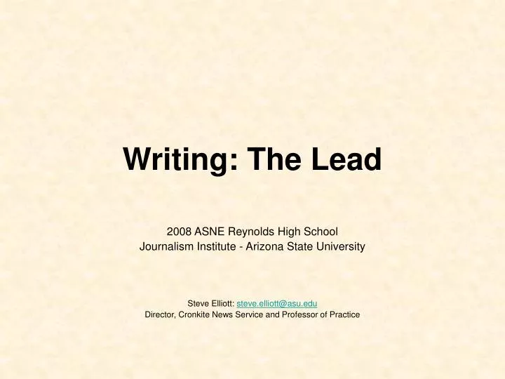 writing the lead