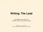 Writing: The Lead - slide 1