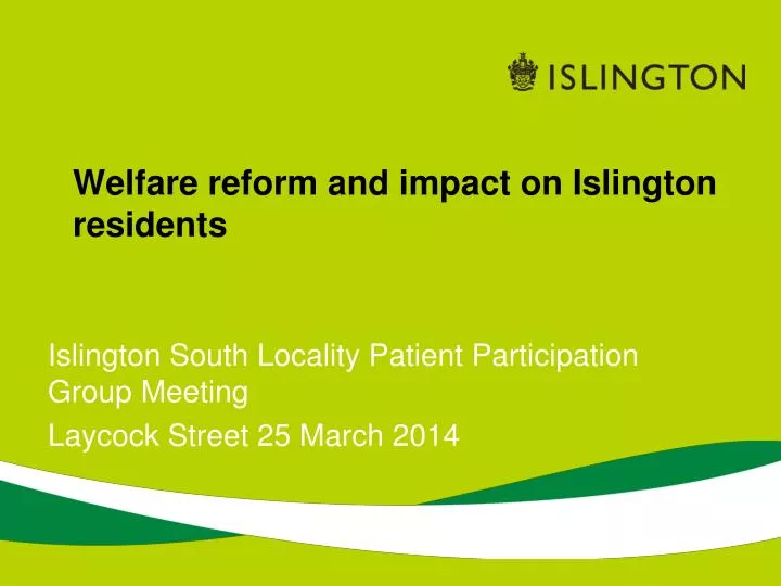 welfare reform and impact on islington residents