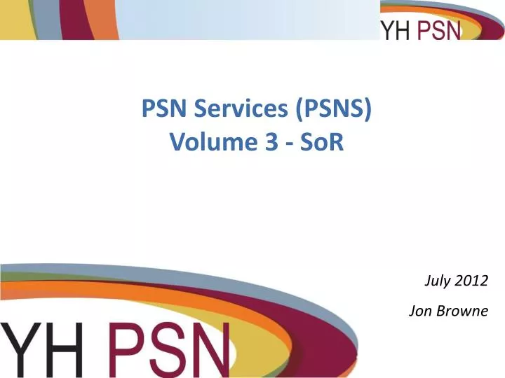 psn services psns volume 3 sor