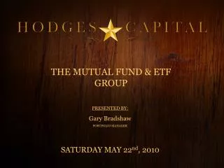 THE MUTUAL FUND &amp; ETF GROUP