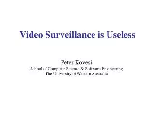 Video Surveillance is Useless