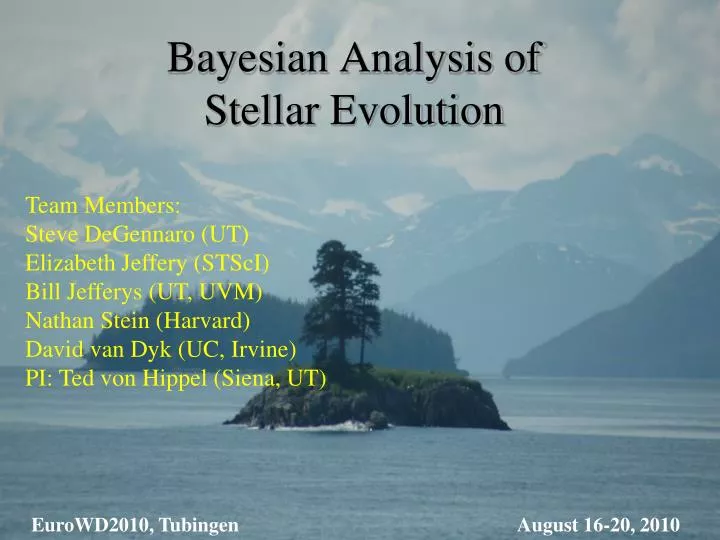 bayesian analysis of stellar evolution