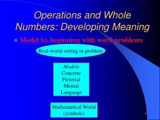 Operations and Whole Numbers: Developing Meaning
