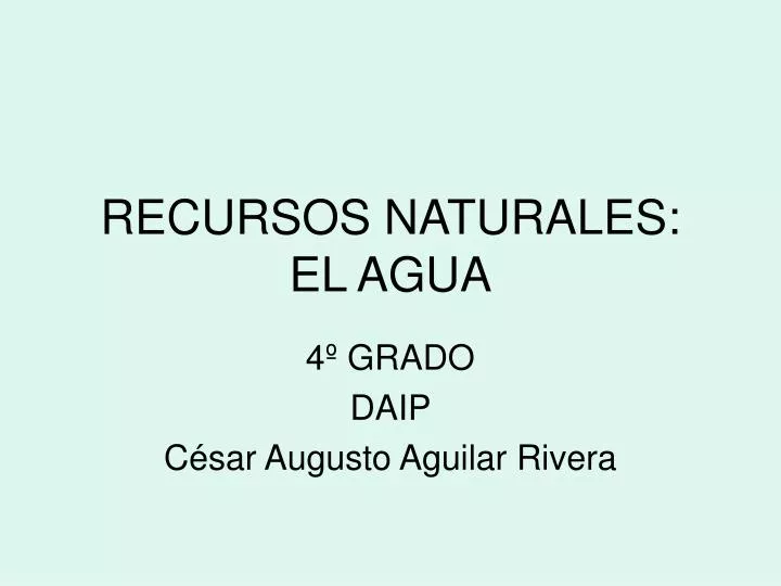recursos naturales el agua