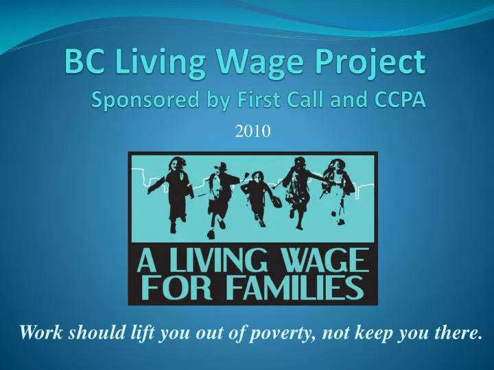 bc living wage project sponsored by first call and ccpa