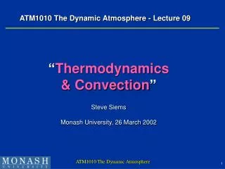 ATM1010 The Dynamic Atmosphere - Lecture 09