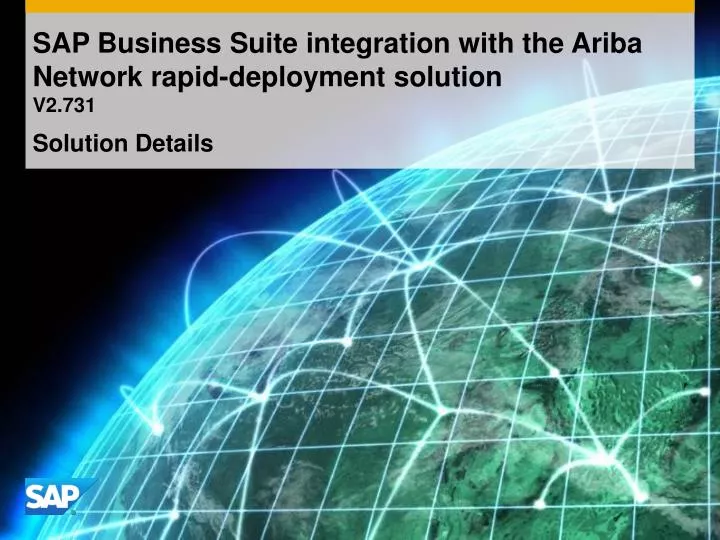 sap business suite integration with the ariba network rapid deployment solution v2 731