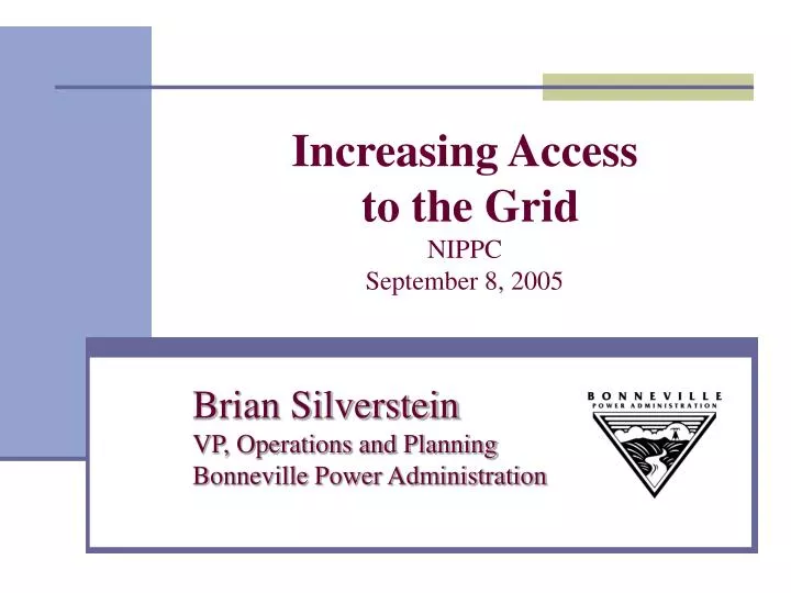 increasing access to the grid nippc september 8 2005