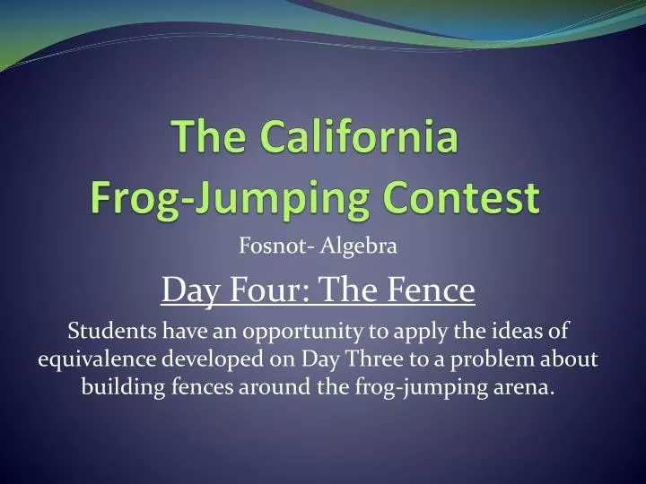 the california frog jumping contest