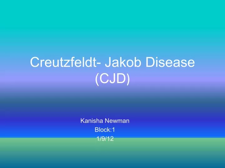creutzfeldt jakob disease cjd