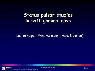 Status pulsar studies in soft gamma-rays