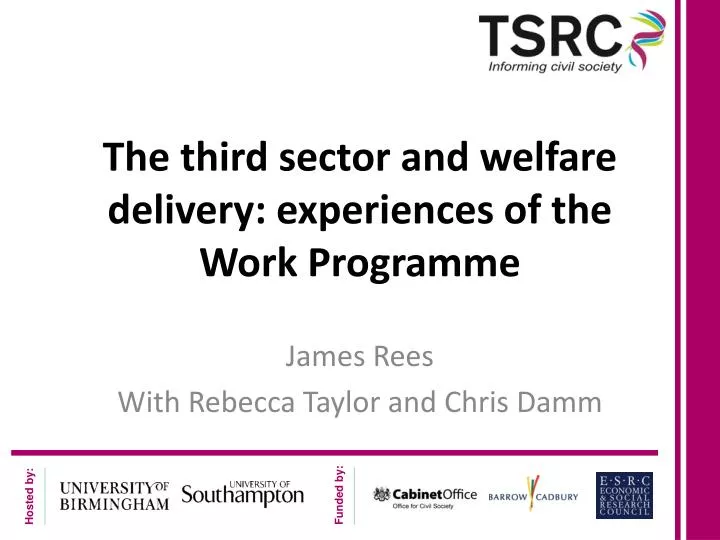 the third sector and welfare delivery experiences of the work programme