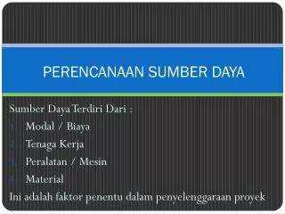 perencanaan sumber daya