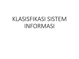 klasisfikasi sistem informasi