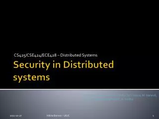 Security in Distributed systems