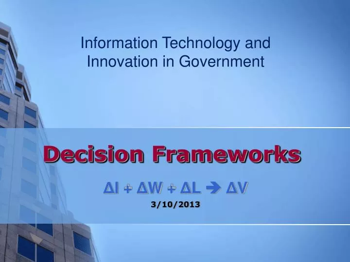 decision frameworks