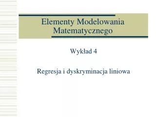 elementy modelowania matematycznego