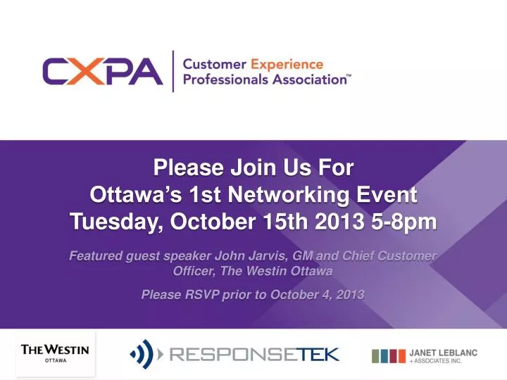 please join u s f or ottawa s 1st networking event tuesday october 15th 2013 5 8pm