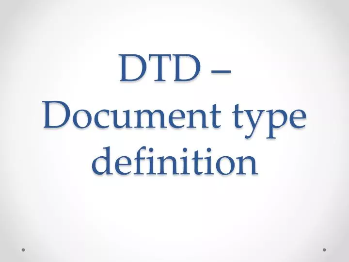 dtd document type definition