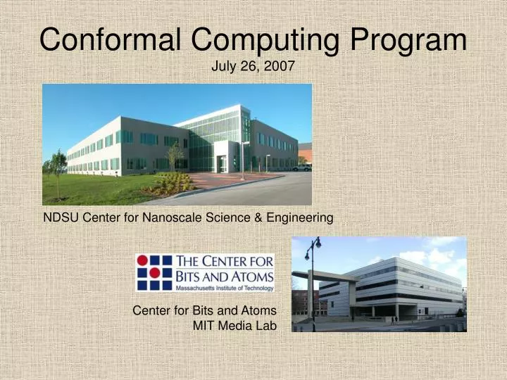 conformal computing program july 26 2007