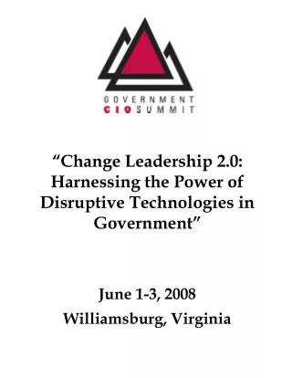 June 1-3, 2008 Williamsburg, Virginia