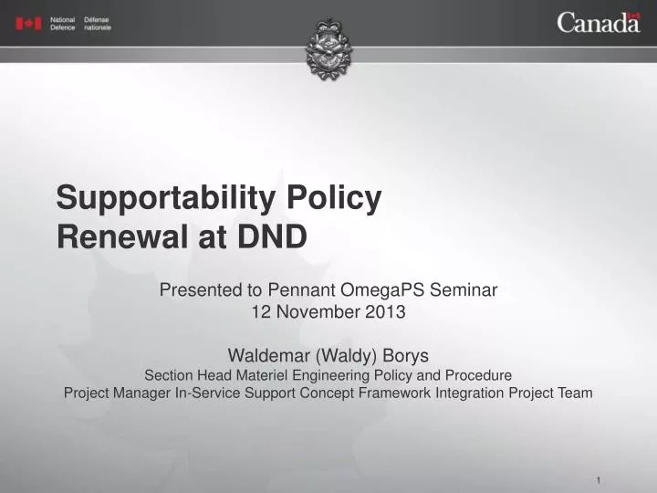 supportability policy renewal at dnd