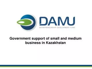Government support of small and medium business in Kazakhstan