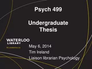 Psych 499 Undergraduate Thesis