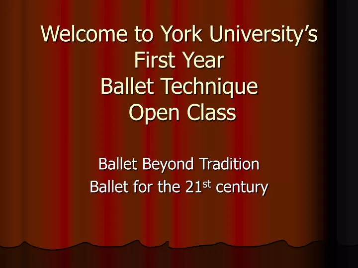 welcome to york university s first year ballet technique open class
