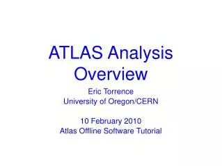 ATLAS Analysis Overview