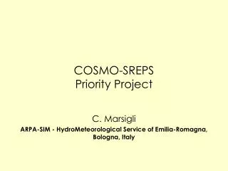 COSMO-SREPS Priority Project
