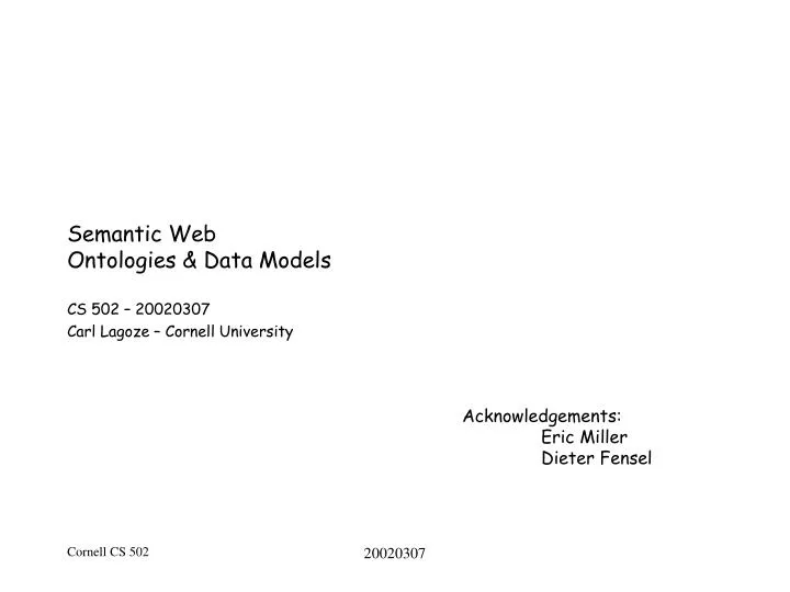 semantic web ontologies data models