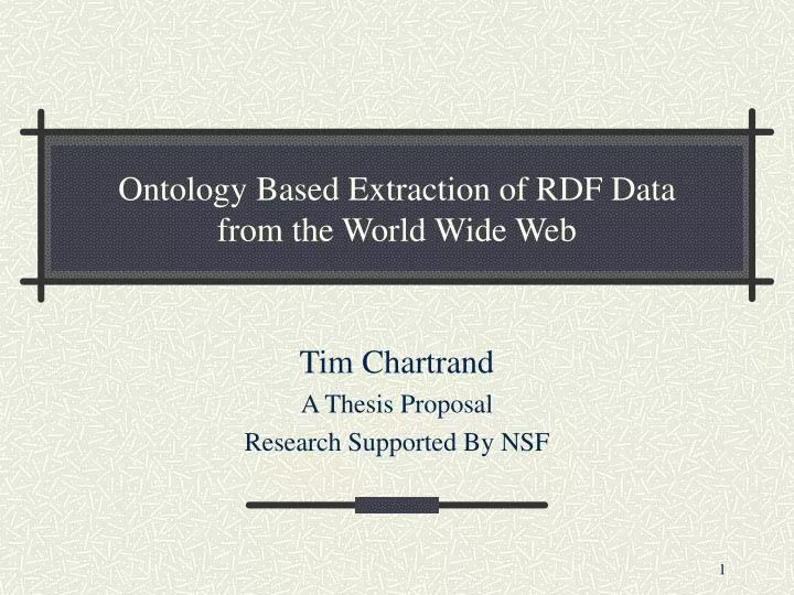 ontology based extraction of rdf data from the world wide web