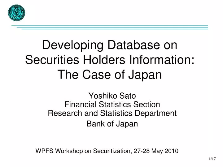 developing database on securities holders information the case of japan