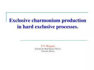Exclusive charmonium production in hard exclusive processes.