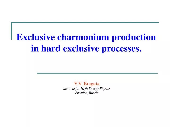 exclusive charmonium production in hard exclusive processes
