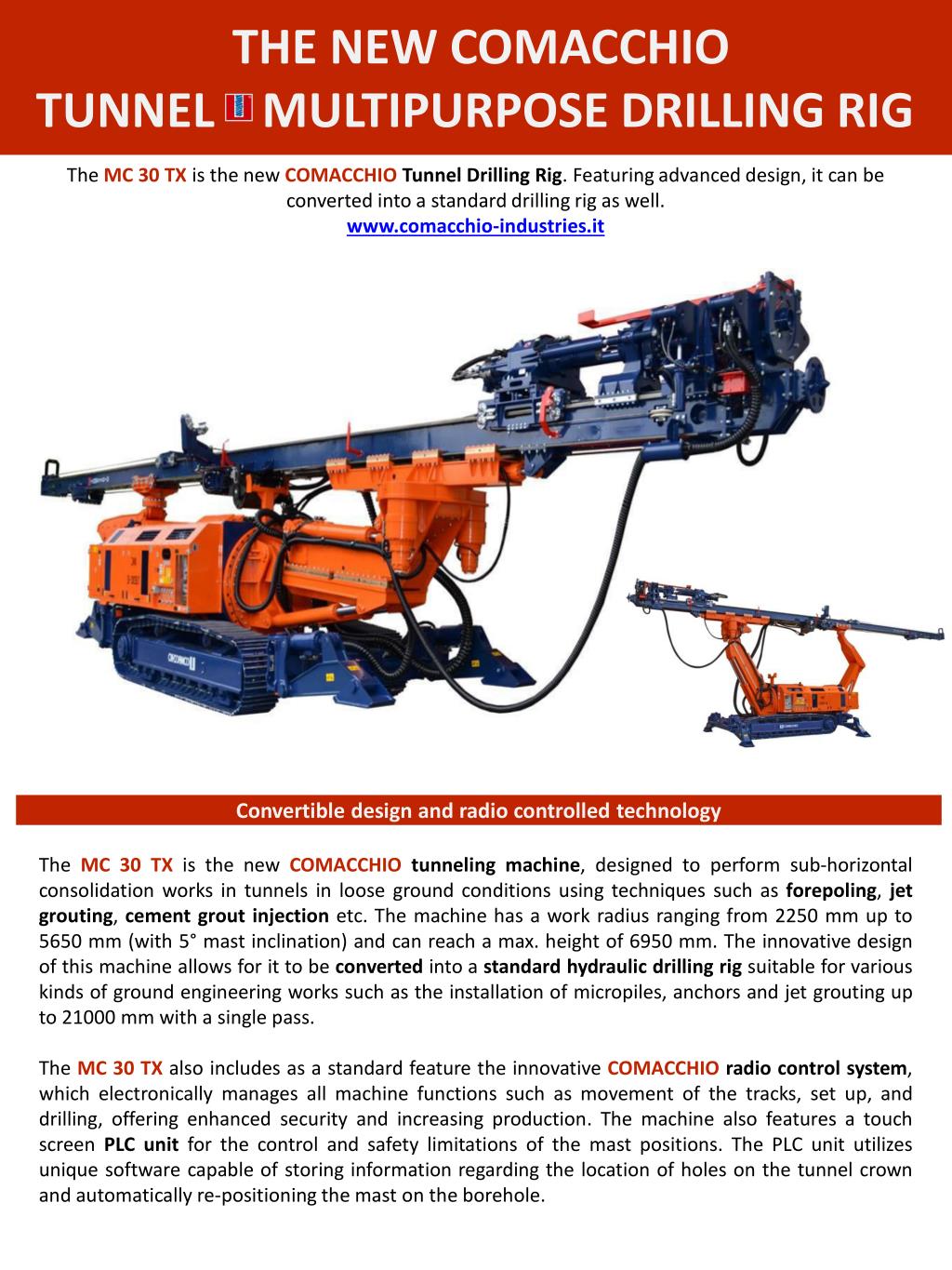 Comacchio Rig Layout Plan PPT - THE NEW COMACCHIO TUNNEL MULTIPURPOSE DRILLING RIG PowerPoint ...