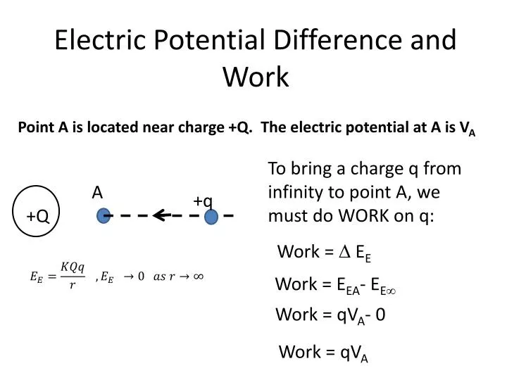 electric potential difference and work