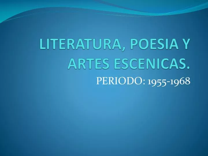 literatura poesia y artes escenicas