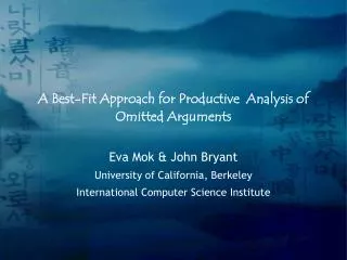 A Best-Fit Approach for Productive Analysis of Omitted Arguments