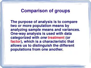 Comparison of groups