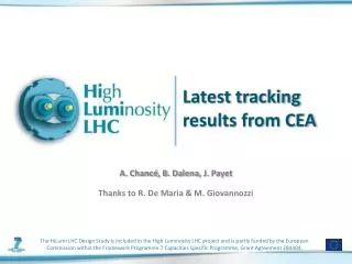 Latest tracking results from CEA