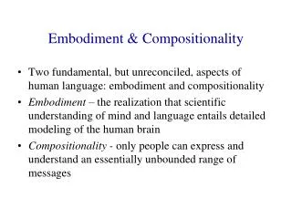 Embodiment &amp; Compositionality