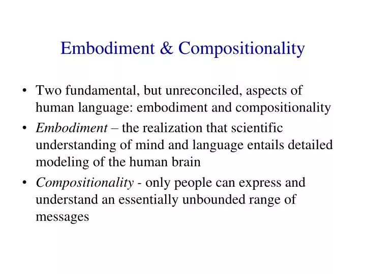 embodiment compositionality