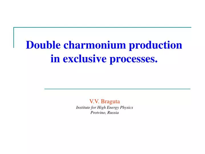 double charmonium production in exclusive processes