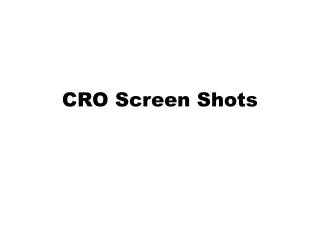 CRO Screen Shots